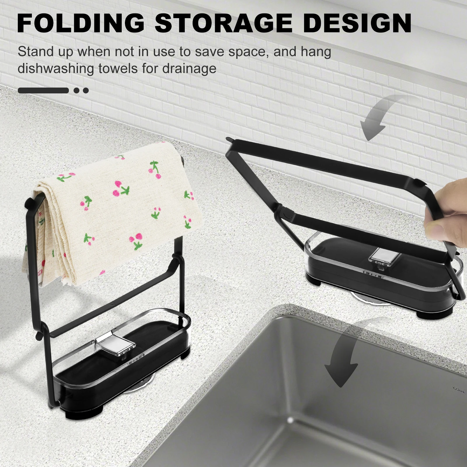 1/2Pcs Suction Cup Sink Filter Rack with 50/100 Filter Mesh Bag Folding Sink Food Catcher Filter Reusable Kitchen Sink Food