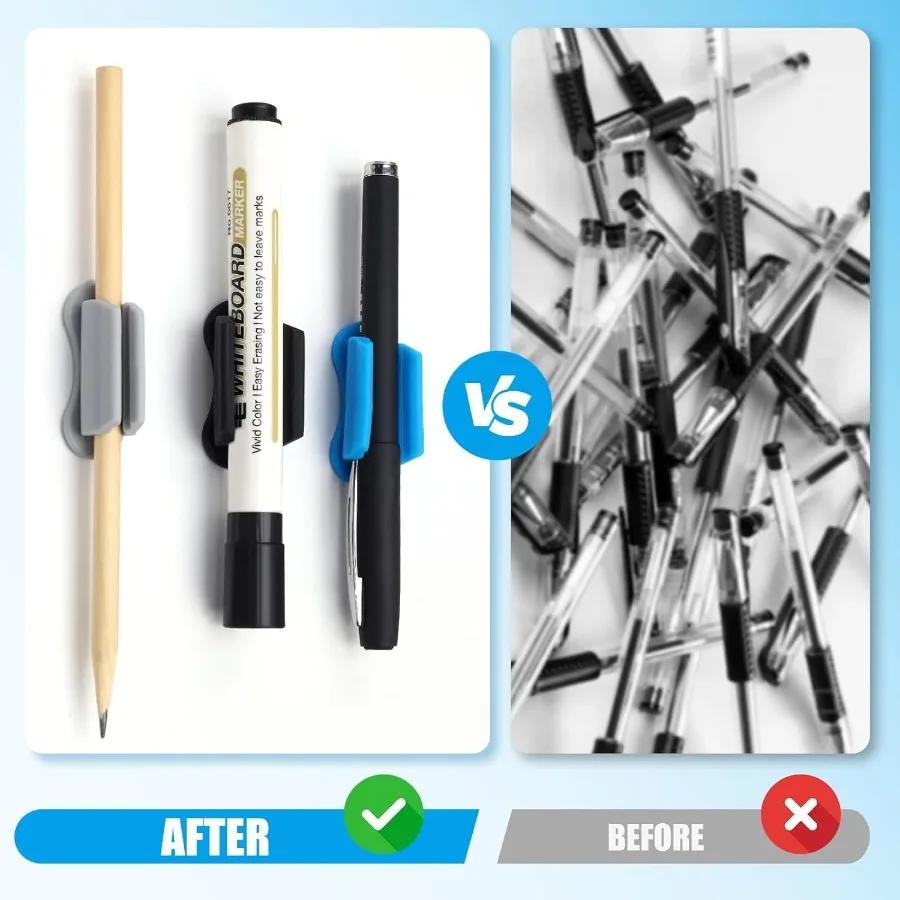 20 حزمة من حامل القشرة المطورة حامل القلم اللاصق لمكتب حامل قشرة السيليكون وحامل العلامة لجدار الحافظة والفصول الدراسية S