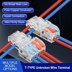T Type Splitter Terminal Block, 10PCS Wire Quick Connector Break Free Plug and Pull Application for Home Appliances Electrical