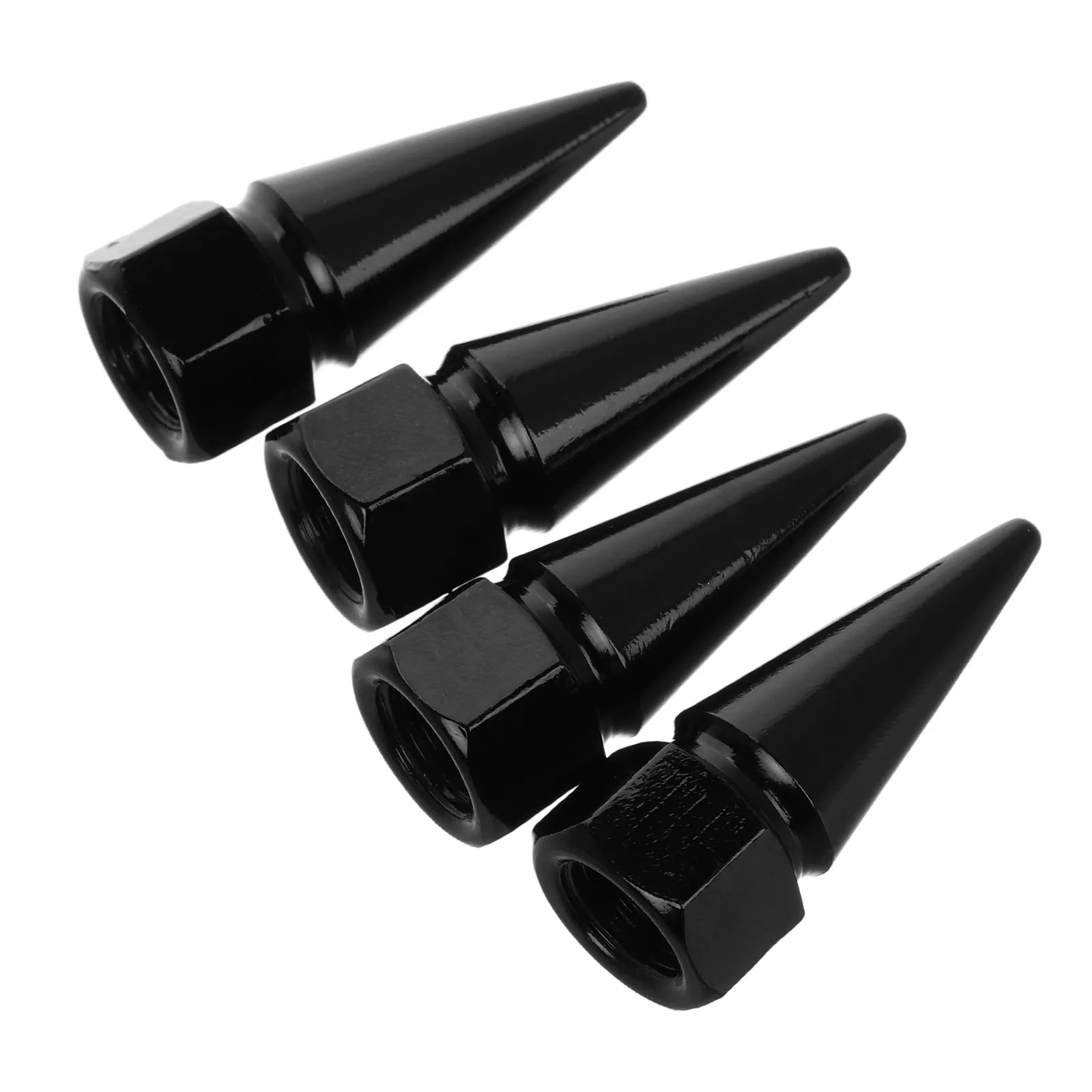 4Pcs Tire Valve Caps Pointed Aluminum Alloy Tire Stem Caps Protective Car Accessories Automotive Motorcycle Exterior Parts