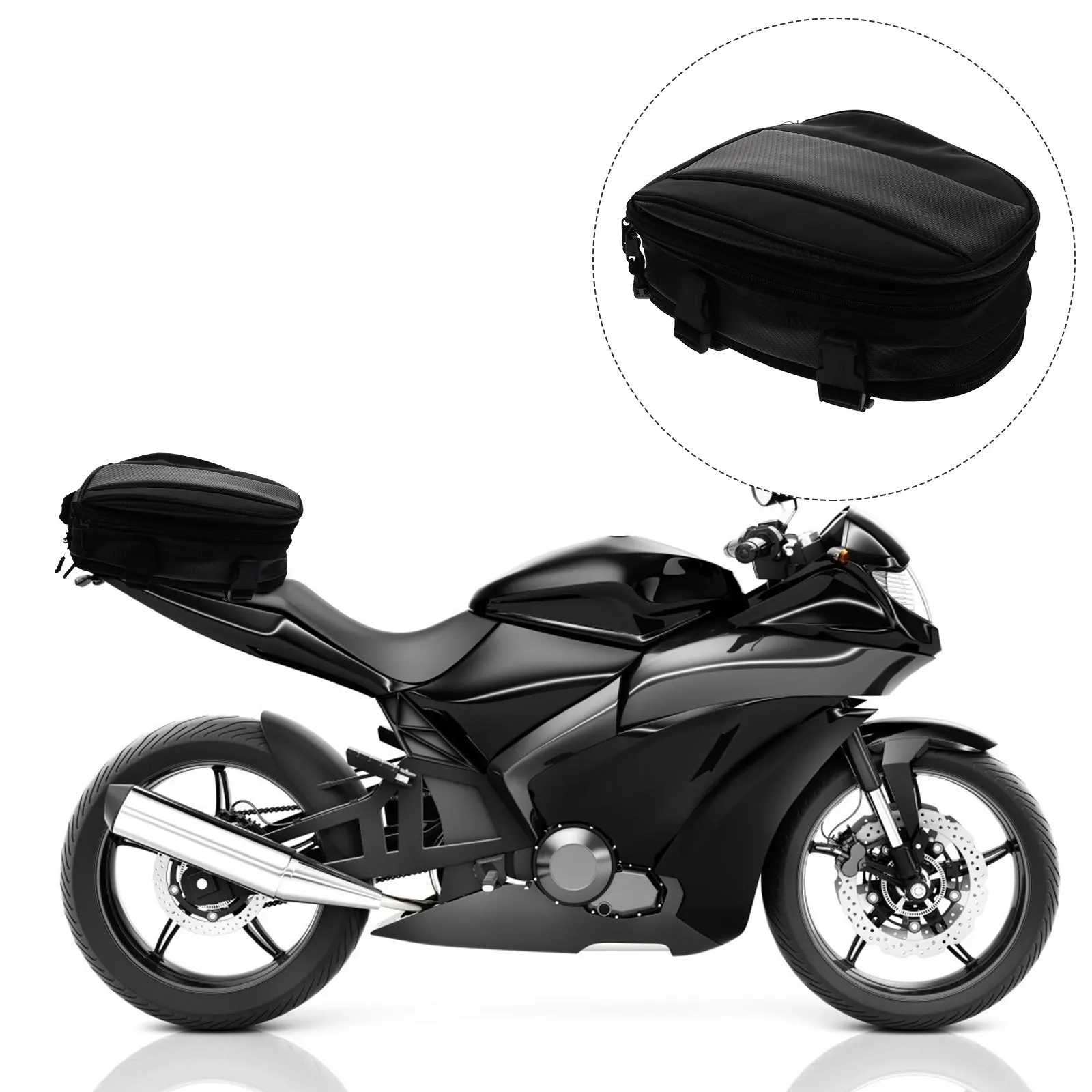 

1Pcs Motorbike Rear Seat Bag Sturdy Flexible Lightweight Design Easy Carry Motorcycle Bag Motorcycle Container