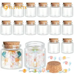 24 Pack Small Glass Cork Bottles, 50 ml/ 1.7 Oz, Small Glass Jars Spell Jars Clear Potion Bottles Mini Glass Bottles with Cork