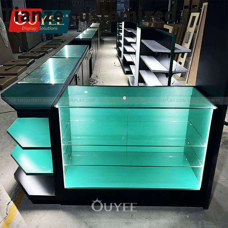 

Customized-Shop Design Display Showcase Smoke Shop Display Retail Store Display Counter Smoke Shop