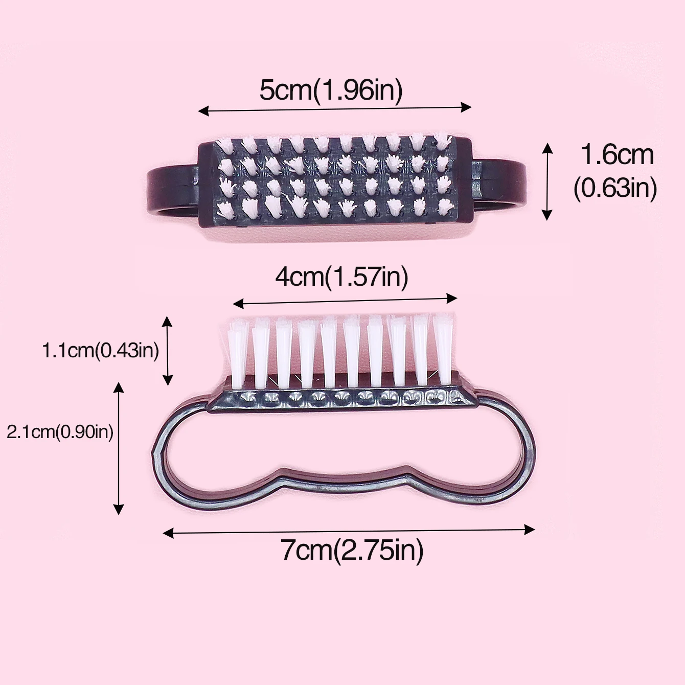 50Pcs Schwarz Nagel Pinsel Mit Griff Weiß Nagellack Pinsel Staub Entferner UV Gel Nagel Pulver Reiniger Nail art maniküre Werkzeuge Set