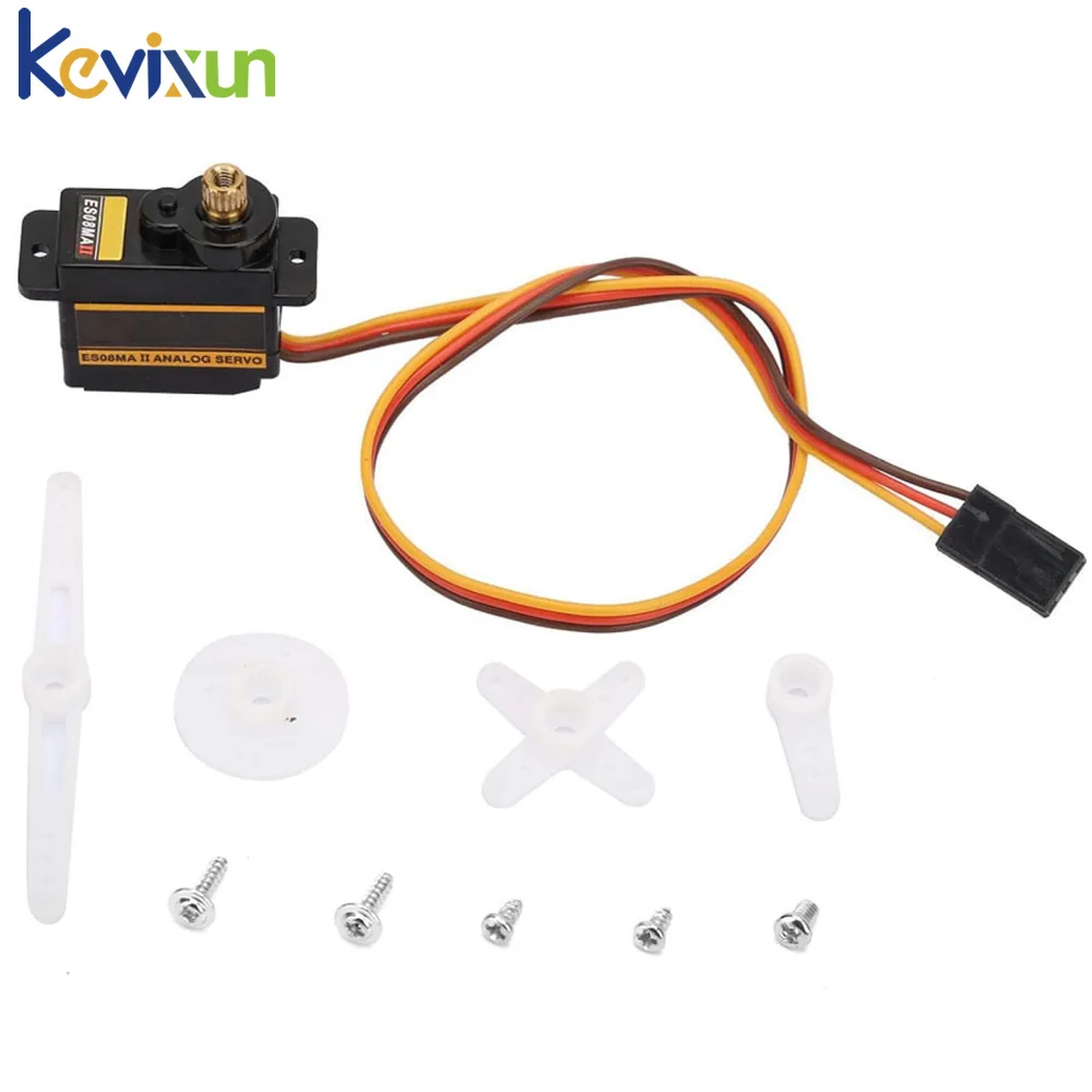 EMAX ES08MA ES08MAII Mini Metal Gear Servo Analógico para Rc Hobbies Carro Barco Helicóptero Avião Rc Robô