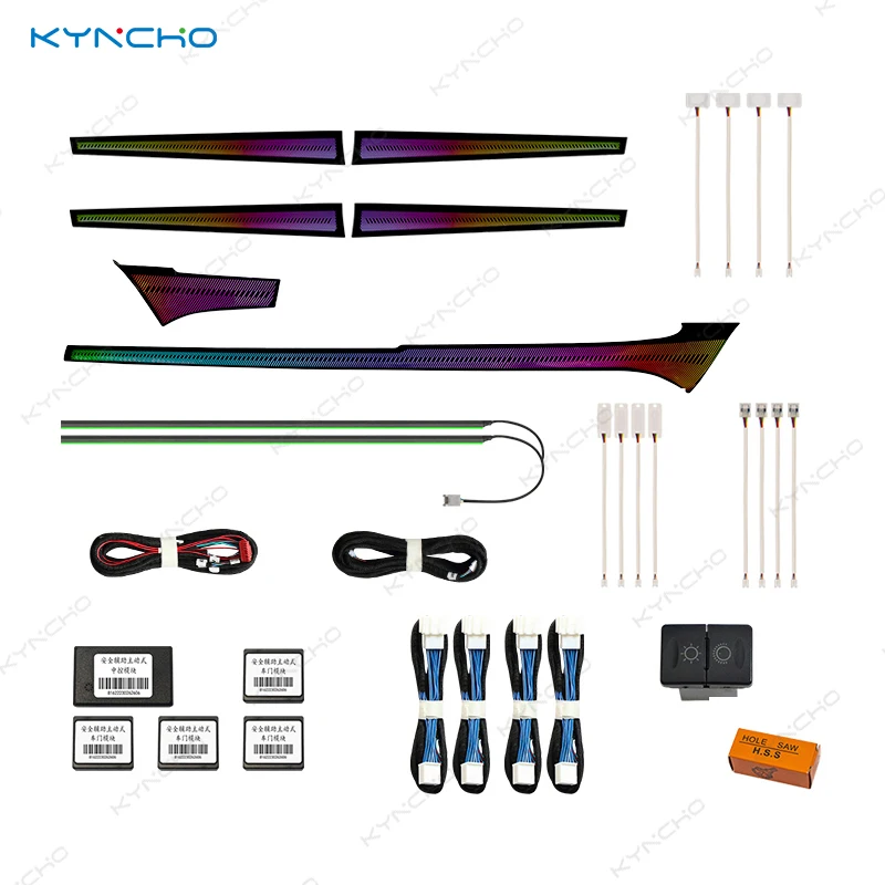 For Toyota Hilux LED Car Ambient Light Kit 64 Colors RGB Bluetooth App Control Symphony Auto Interior Lighting