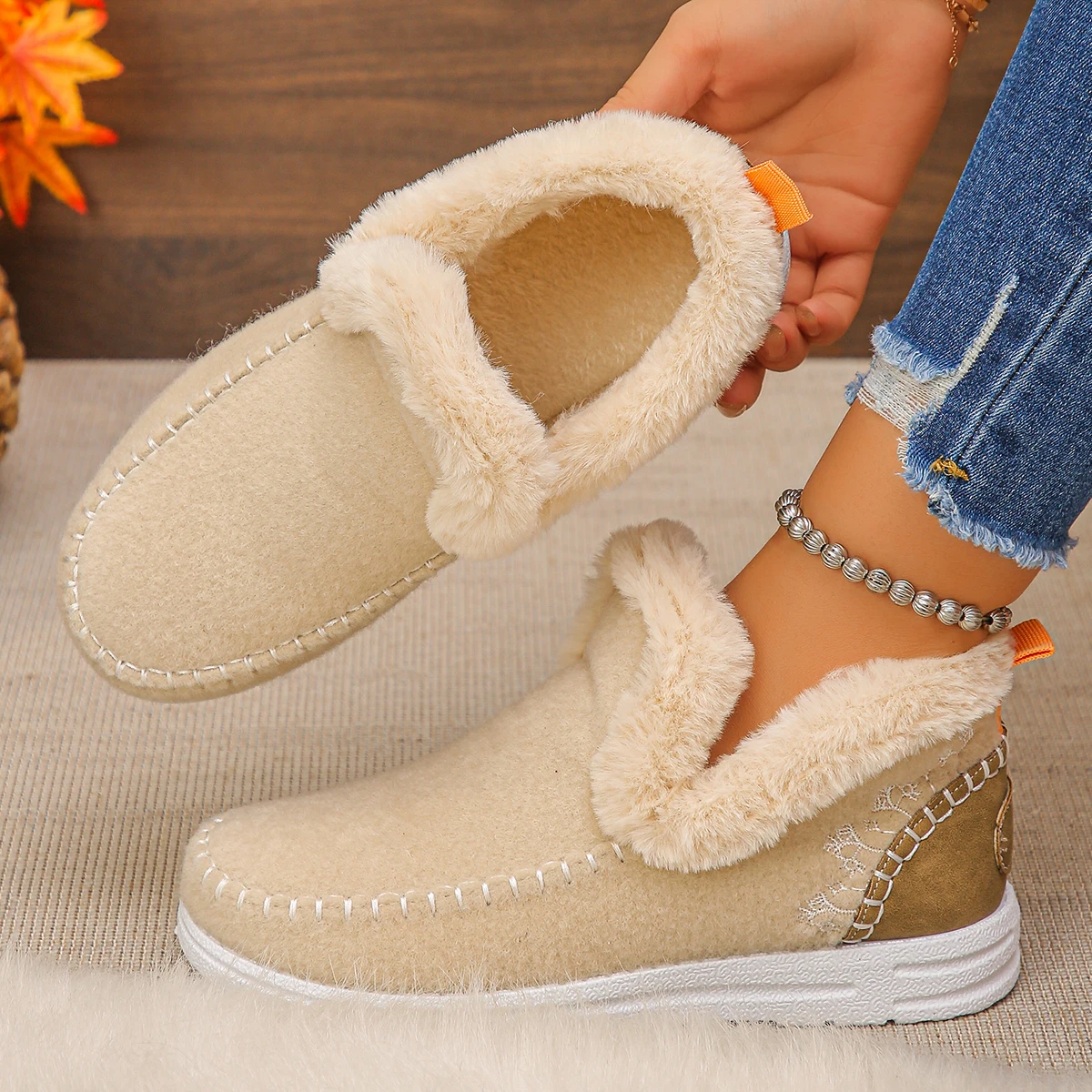Women Snow Boots 2025 New Winter Boots Trend Casual Thickened Fluff Shoes for Women Keep Warm Comfortable Ankle Boots Women