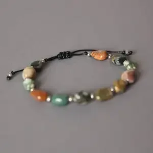 Ocean Jasper Crystal Pisces Gift Stacking Hand Ocean Jasper Jewelry Natural Stone Bracelet view 6