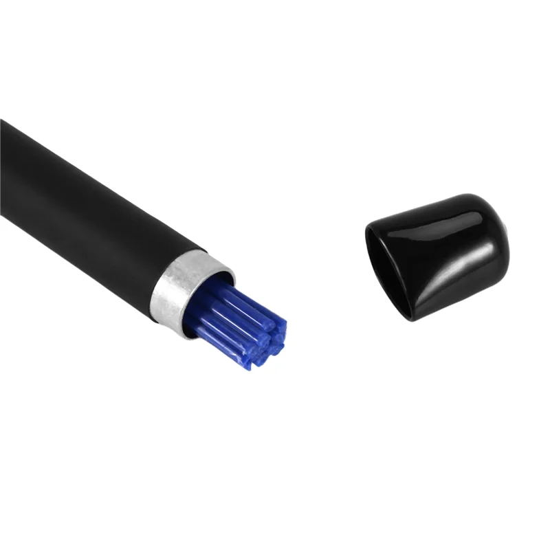 ABJM-2 Pair Retractable Black Handles Jazz Drum Brushes Sticks Blue Nylon 32Cm