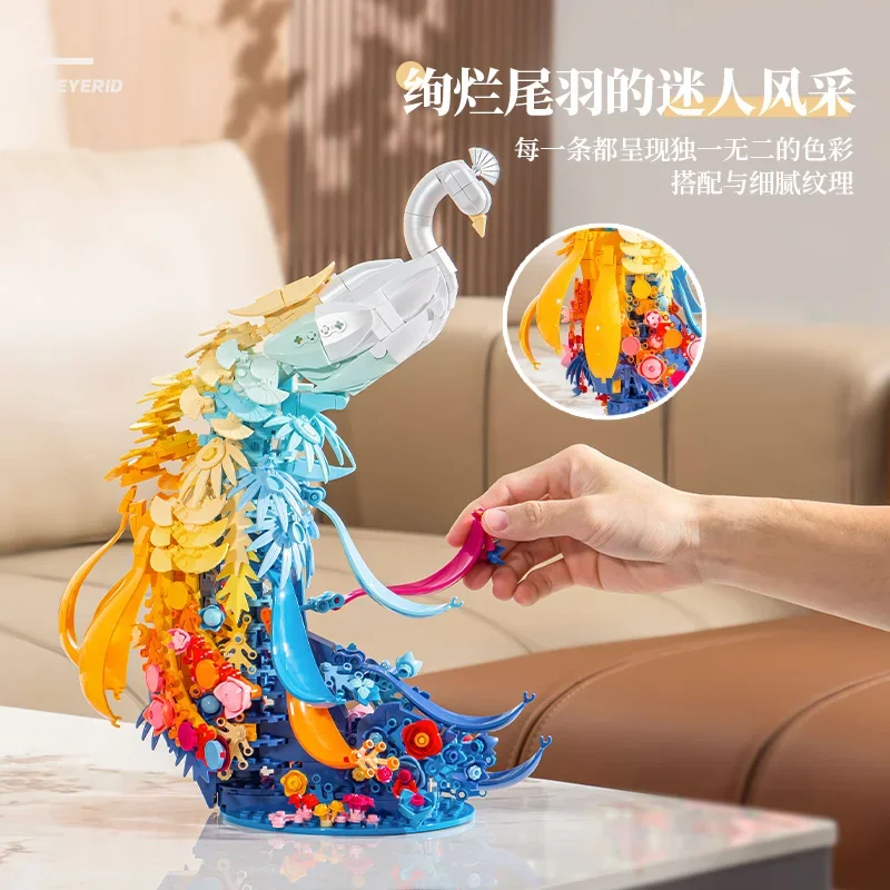 

Flowering Peacock Educational Assembling Toys Home Ornaments for Family Birthday Gifts