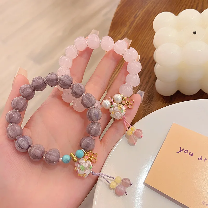 Soft Glutinous Hydrangea Super Fairy Sweet Fresh Ins Glazed Flower Temple Internet Celebrity Bracelet Light Luxury Girlfriends'