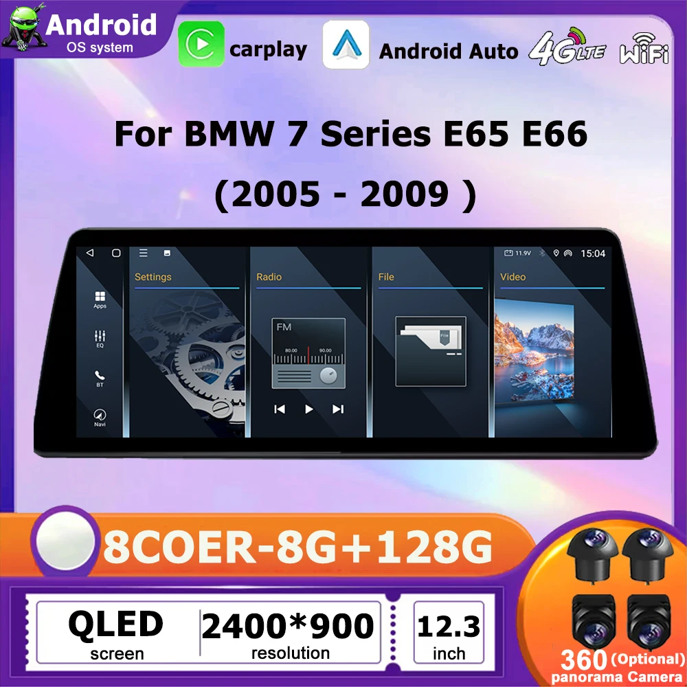 New Android 16 Auto Touch Screen For BMW 7 Series E65 E66 CCC System Wireless Carplay Car Radio Multimedia Player GPS Navigation