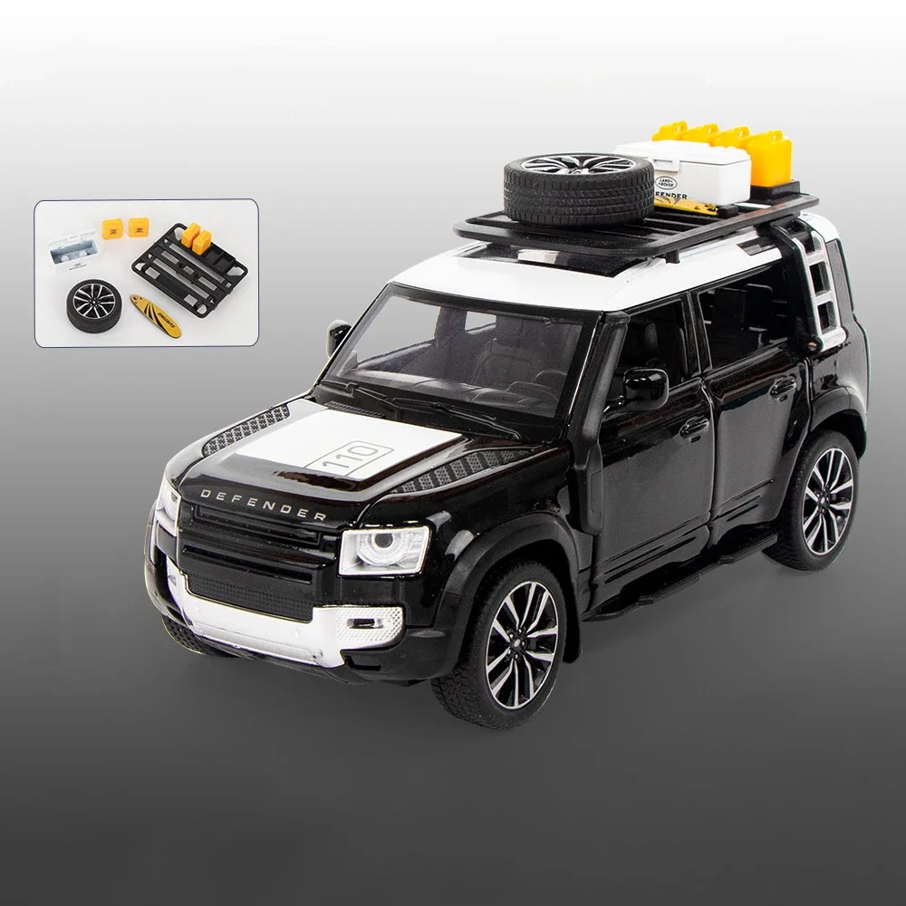 1:32 Rover Defender With Tools Alloy Diecasts & Toy Vehicles Toy Car Model Sound and light Collectio Toy Gift