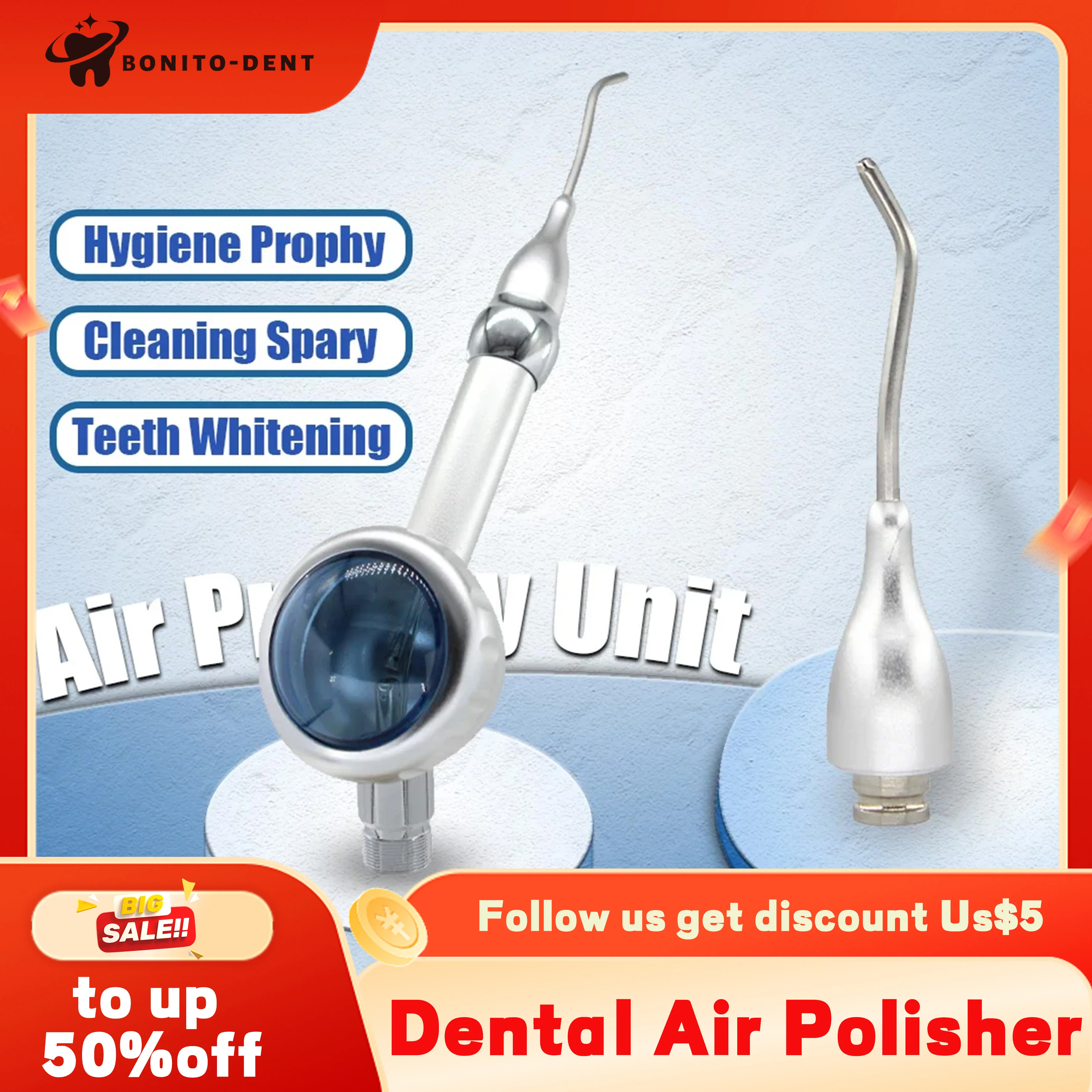 Dental air prophy unit Spray water Air Polisher Jet Air Flow Oral hygiene Tooth Cleaning Polishing handlepiece tools equipment