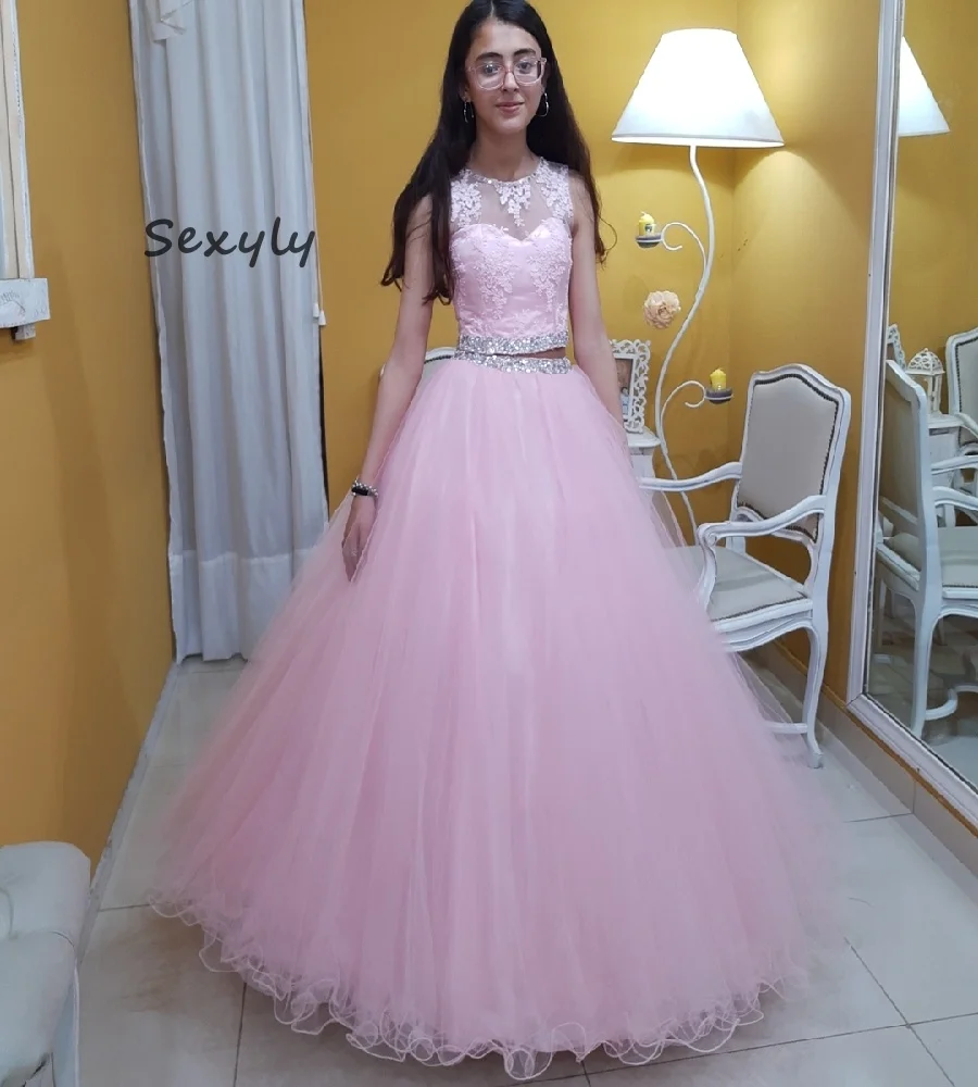 Robes De Quinceanera rose élégantes 2 en 1, jupe détachable, dentelle perlée, courte, robe De 15 ans Xv Para concours De bal, personnalisée, 2025