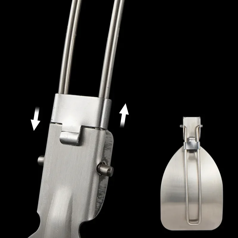 Newest 1Pc Folding Spatula Food Turner Fold Spoon Stainless Steel Outdoor Camping gear Cooking Accessories Picnic Equipment