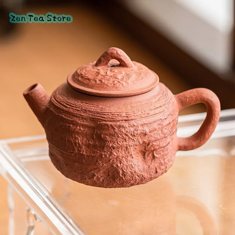 Hand Made Red Clay Teapot Tea Retro Wabi-sabi Hand Grasp Pot Kung Fu Tea Set Drink Tea Teapot Tea Infuser