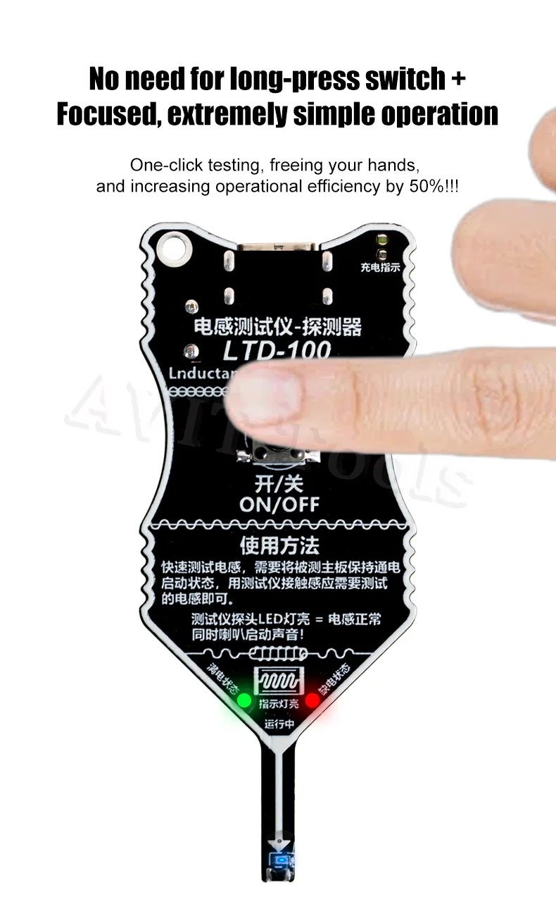 Probador de bobina de placa base XL LTD-100 para reparación de PC, inducción electromagnética, probador de bobina de control de fallos rápidos, herramientas de detección de inductores