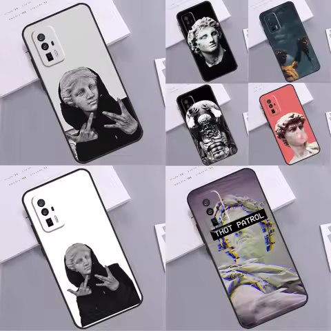 Greek Statue Wearing Hoodie Case For Xiaomi 13T 11T 12T 14T Pro 13 14 15 Ultra POCO X7 Pro X3 X5 X6 F5 F6 M6 Pro Funda