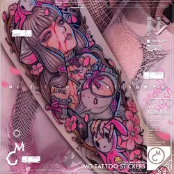 Cartoon Girl Sexy Tatoo Sticker Lasting Fake Tattoo for Woman Arm Temporary Tattoo Anime Art Faux Tattoos Waterproof Tatuajes