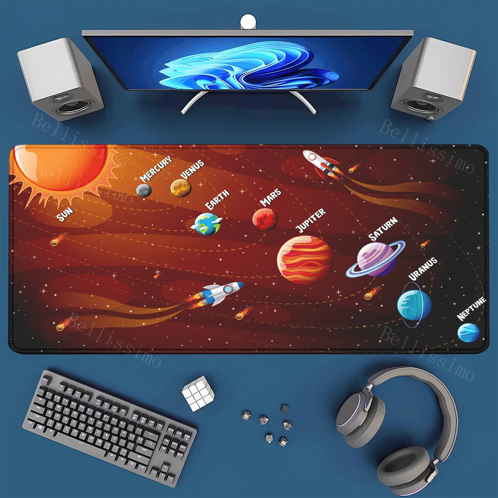 

mouse pad XXL Anime Gamer teclado Mousepad Laptop Universe Space Solar System HD Desk Mat PC Gaming Accessories Keyboard Pad