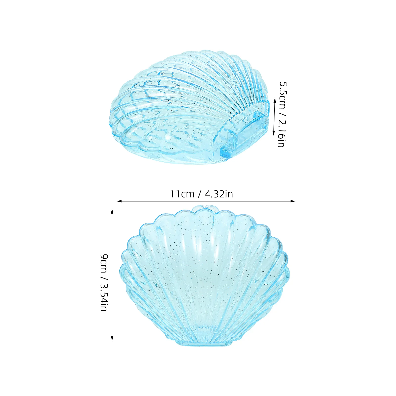 

4pcs Mermaid Holder Box Shell Shaped Storage Jewelry Tray Plastic Seashell 11x9x5 5cm Party Favors Mermaid Boxes