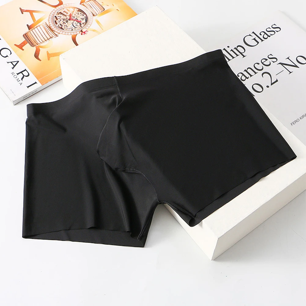 

Всесезонное повседневное мужское нижнее белье, трусы-боксеры, мягкие однотонные стринги, дышащие удобные трусы из ледяного шелка