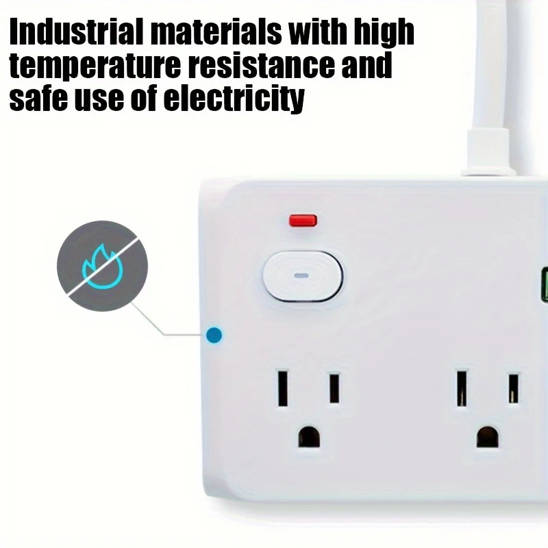 10 منافذ قطاع الطاقة الولايات المتحدة التوصيل 6AC منافذ الكهربائية المقبس تمديد الحبل 2 USB 2 نوع C شحن سريع محول مرشح الشبكة