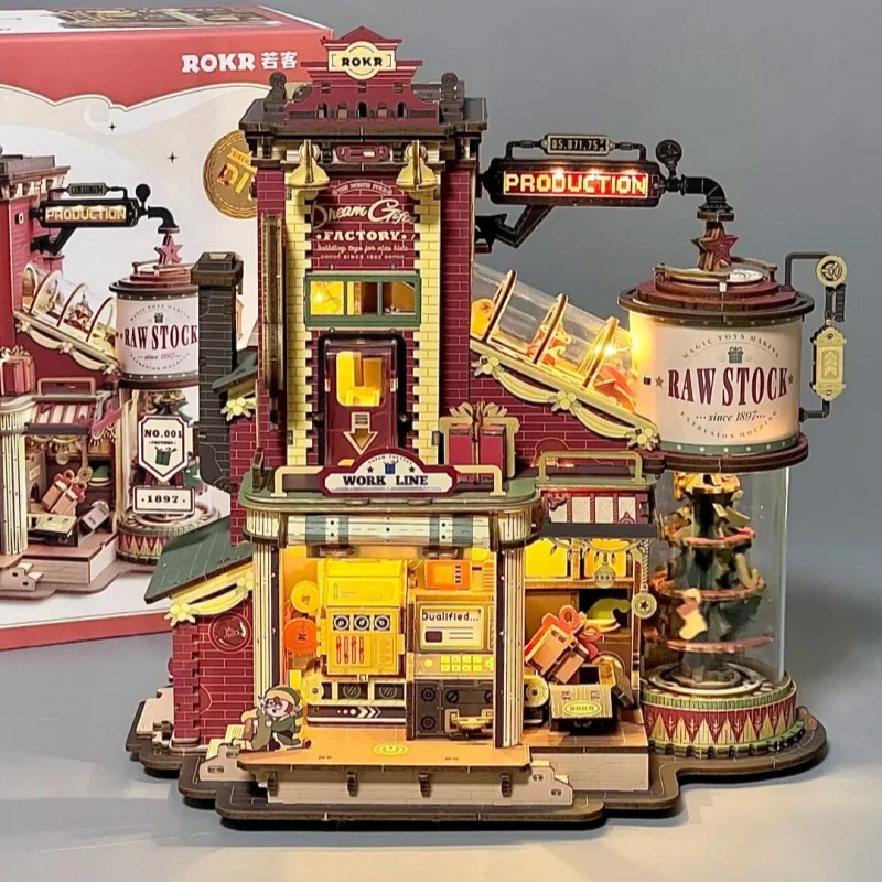 متعة صندوق تشغيل الموسيقى الخشبي عيد الميلاد حلم هدية مصنع 3d اليدوية Diy نموذج أطقم بناء أفضل الهدايا للأطفال البالغين هدية عيد الميلاد