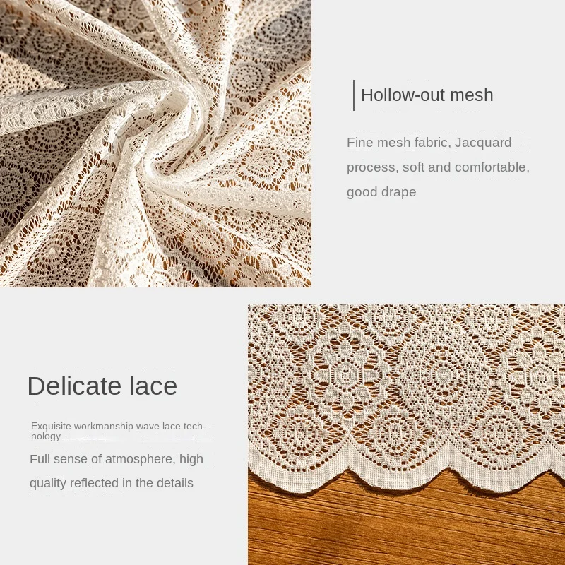 Lace Jacquard Rectangle Tablecloth French Vintage Small Round Table Coffee Table Decoration Wedding Decoration Tablecloths