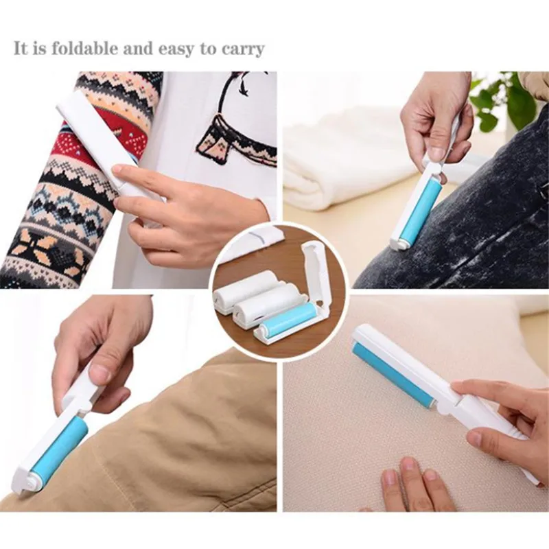 Portable Washable Foldable Lint Rollers Brushes Water Sticky Hair Pet Hair Remover Clothing Dust Suction Brush Cleaning Tools