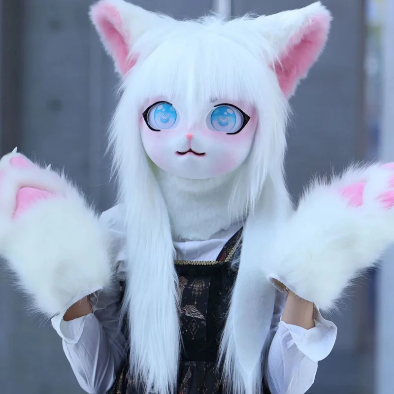 AIAI 2025Kig Fursuit Head Base Kigurumi Mask Cosplay Costume Paws Tail Comiket Furries Doll Rabbit Cat Animal Furry Cospla