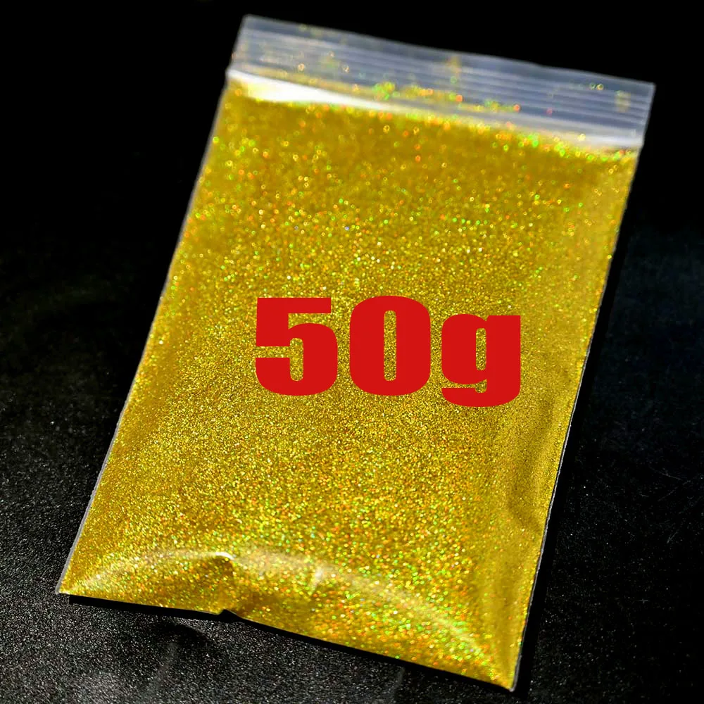 50g/Bag Holographic Silver Nail Glitter Powder 24-Color Laser Shiny Fine Nail Powder 0.2mm DIY Glitter Manicure Powder &*&