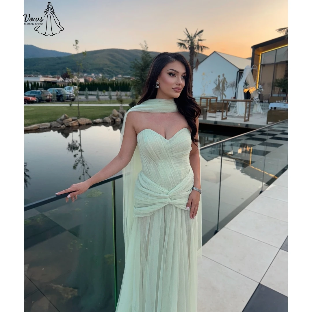 

Vows Custom Made Evening Dresses for Women Wedding Party Dress Line A Chiffon Luxury Prom Dresses 2025 Ribbon Ball Gown Dress