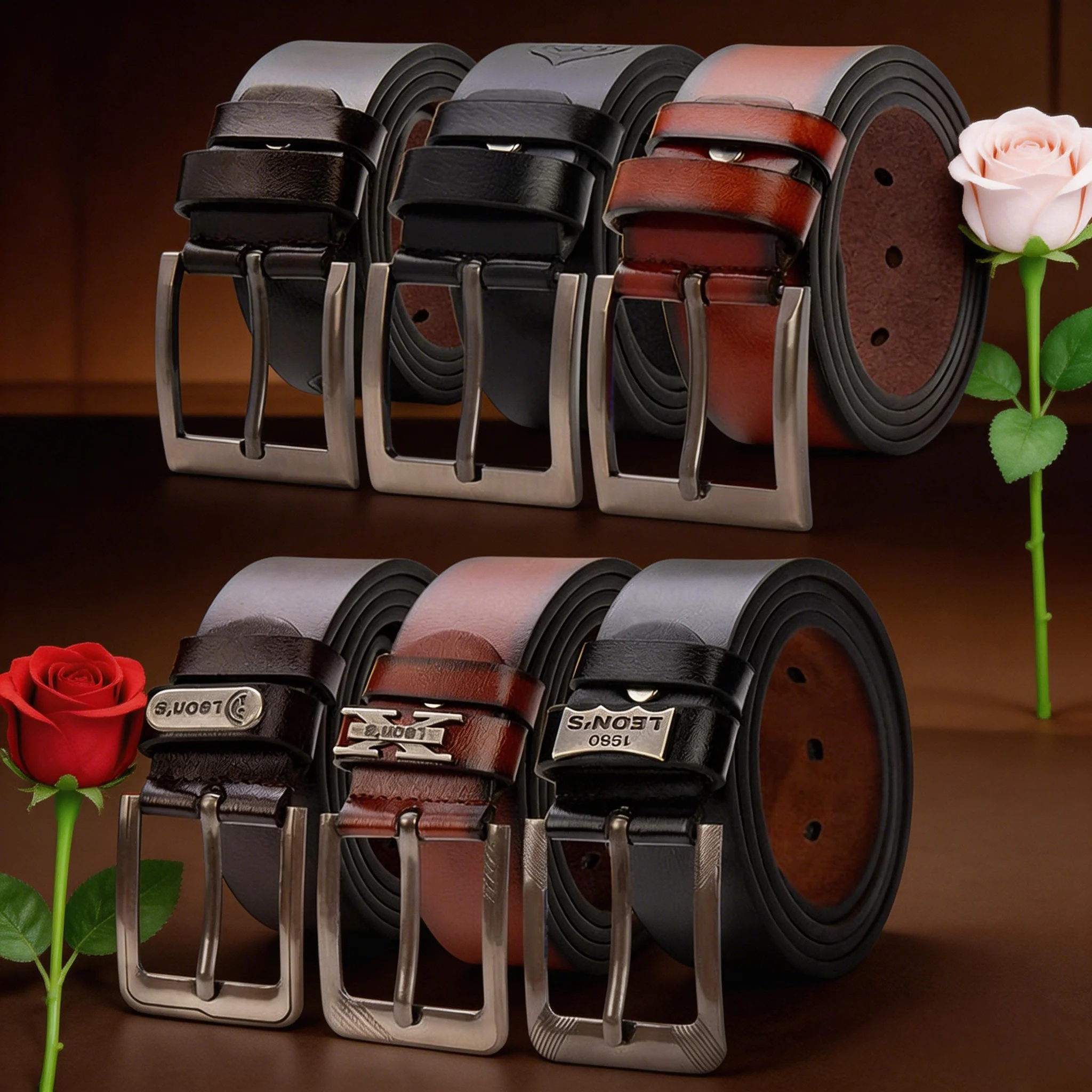 

Ремень с 6-ю пряжками-иглами и широкой кожаной петлей для мужчин и женщин, подходит для повседневной носки и праздничных встреч, под джинсы.