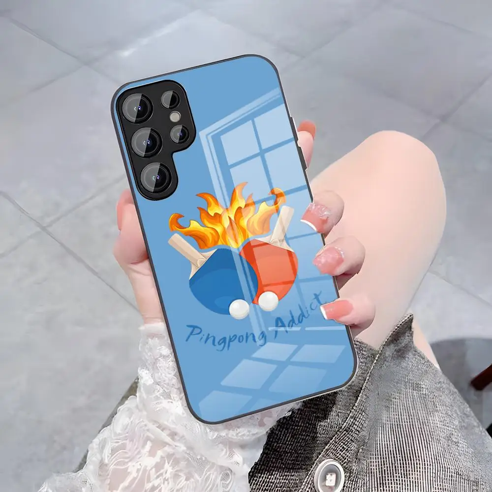 Table Tennis Phone Case For Samsung S26 S25 Plus S20 S20 Plus S22 Ultra S23 FE S21 Plus S21 Ultra Glass Cover