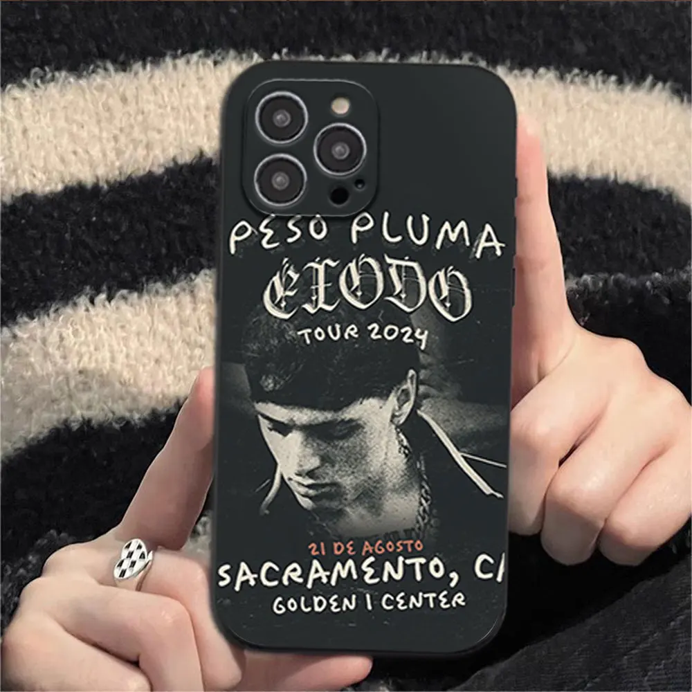 Singer P-Peso P-Pluma Exodo Phone Case for iPhone 12 11 13 14 15 16 Max Pro Plus Black Soft Silicone shell