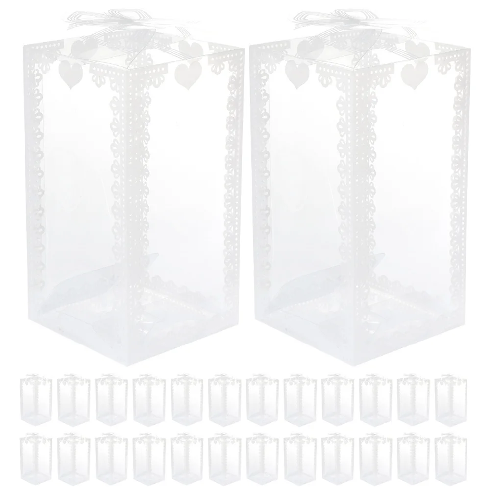 

24Pcs Transparent Candy Box Wedding Party Favor Container Sweets Storage Gift Wrapping Bulk Candy Box Small Treat Boxes