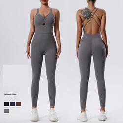 Sports Suits Nylon Pad Women Yoga Set Rompers One Piece Jumpsuit Gym Running Workout Exercise Sports Bra Romper Fitness Leggings