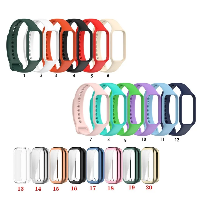 Soft Silicone Strap / TPU Case Cover For Redmi Band 2 / Xiaomi Smart Band 8 Active Wristband