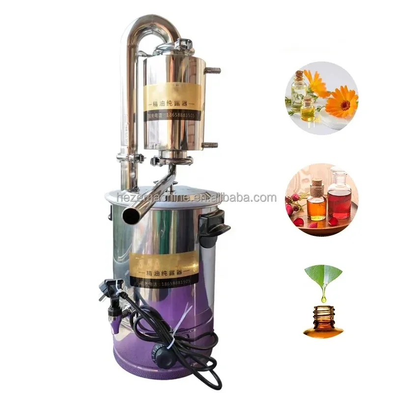 Semi-automatic Cinnamon Lemongrass Fragrance Pure Dew Extraction Machine 20 Liters Essential Oil Distiller