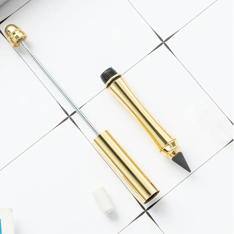 16Pcs Metal Beaded Pencil Beaded Endless Pencil Eternal Pencils For Kid Positive Posture Writing School Supplies