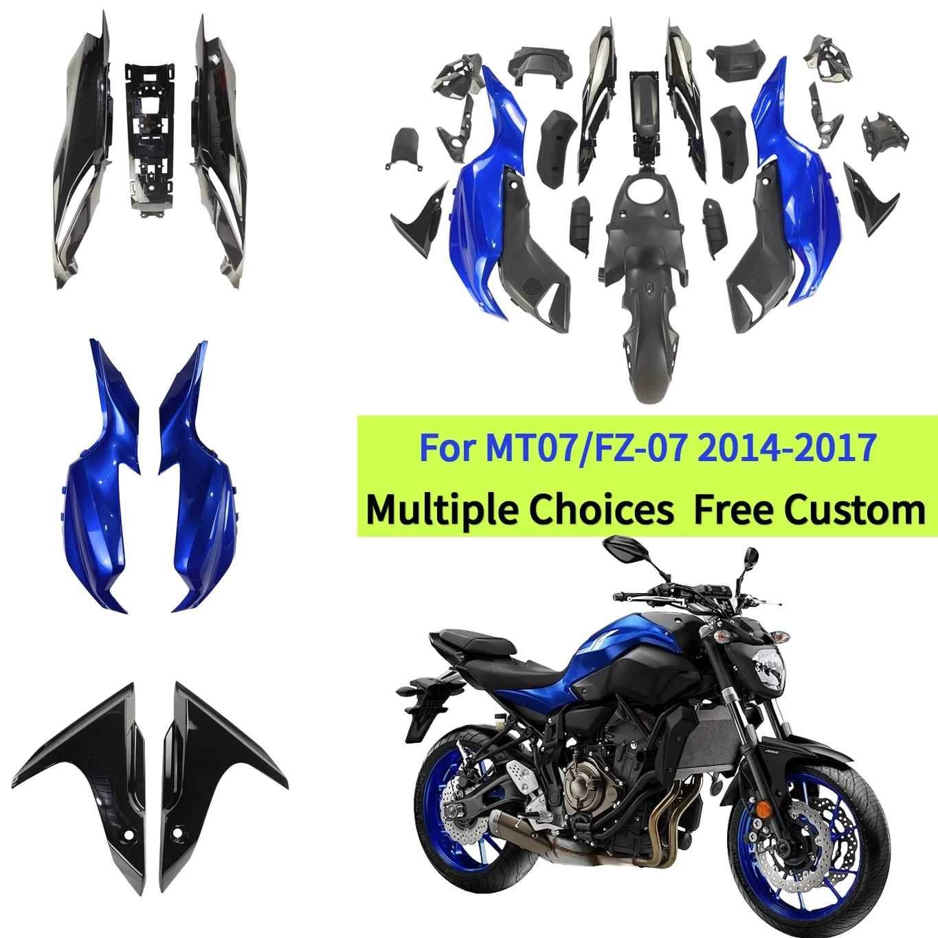Kit de Carenado para Motocicleta Yamaha MT07 2014-2017, FZ-07 2015 2016, Accesorios FZ 07, Carrocería Deportiva