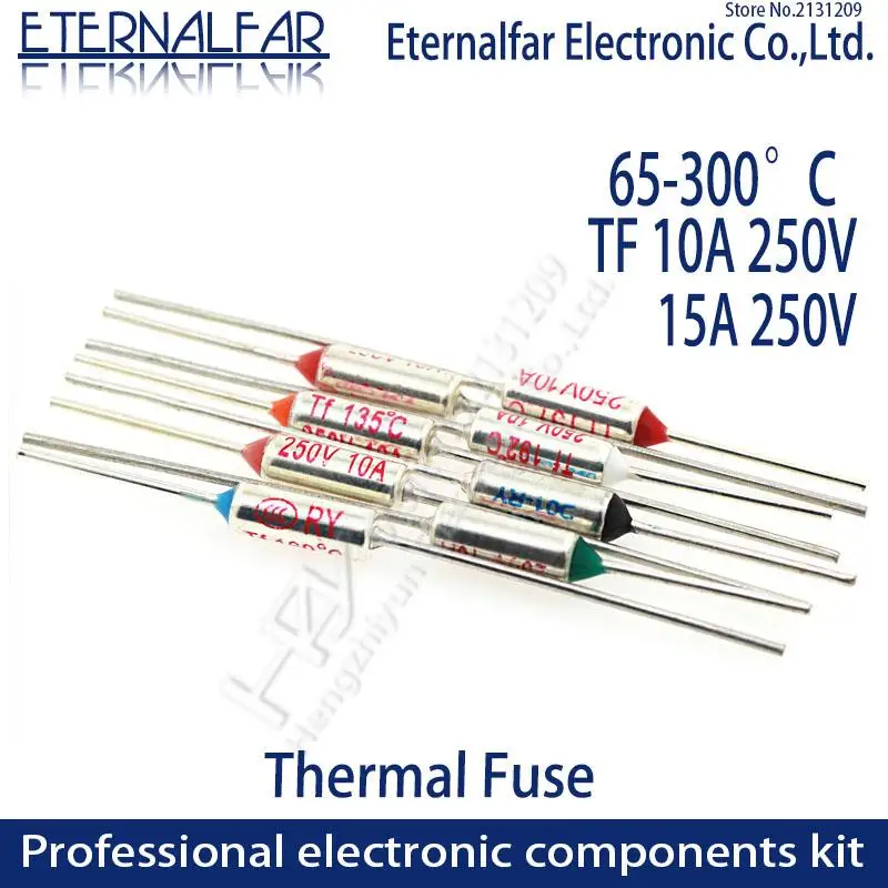 TF Thermal Fuse RY 10A 15A 250V Temperature Control Thermostat Switch 121 125 130 133 140 142 145 150 152 155 157 160 C Degree