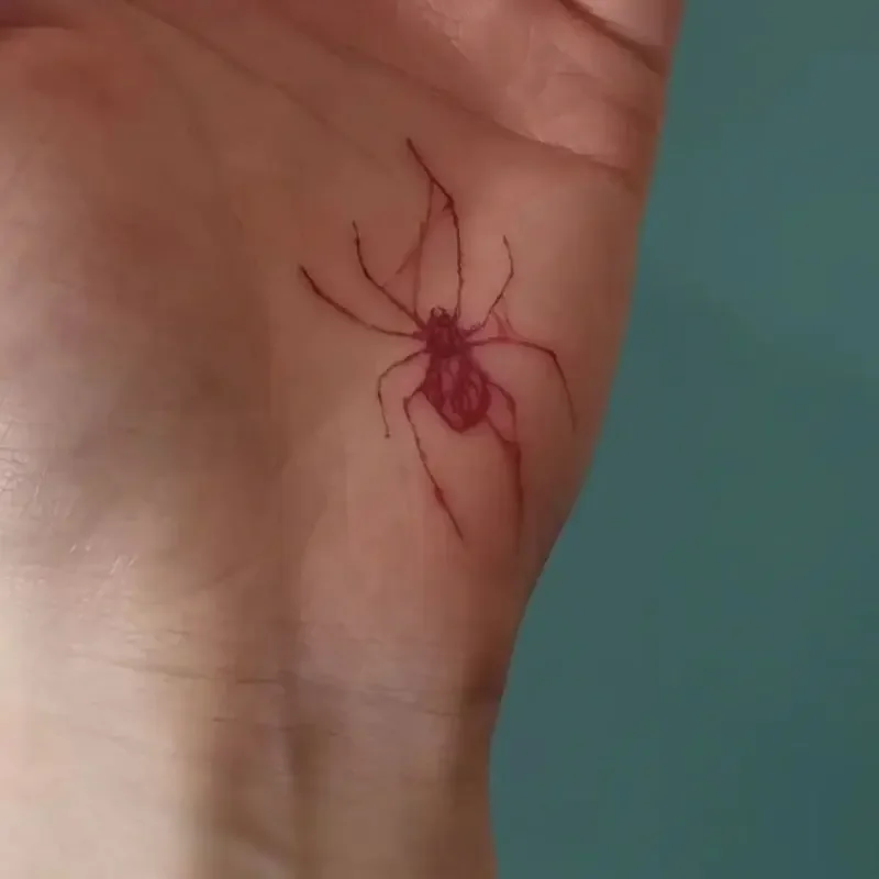 Tatuajes temporales con patrón de araña roja para mujer, pegatinas de tatuaje impermeables, Sexy, arte lindo, dibujos animados duraderos, Y2K, tatuaje falso