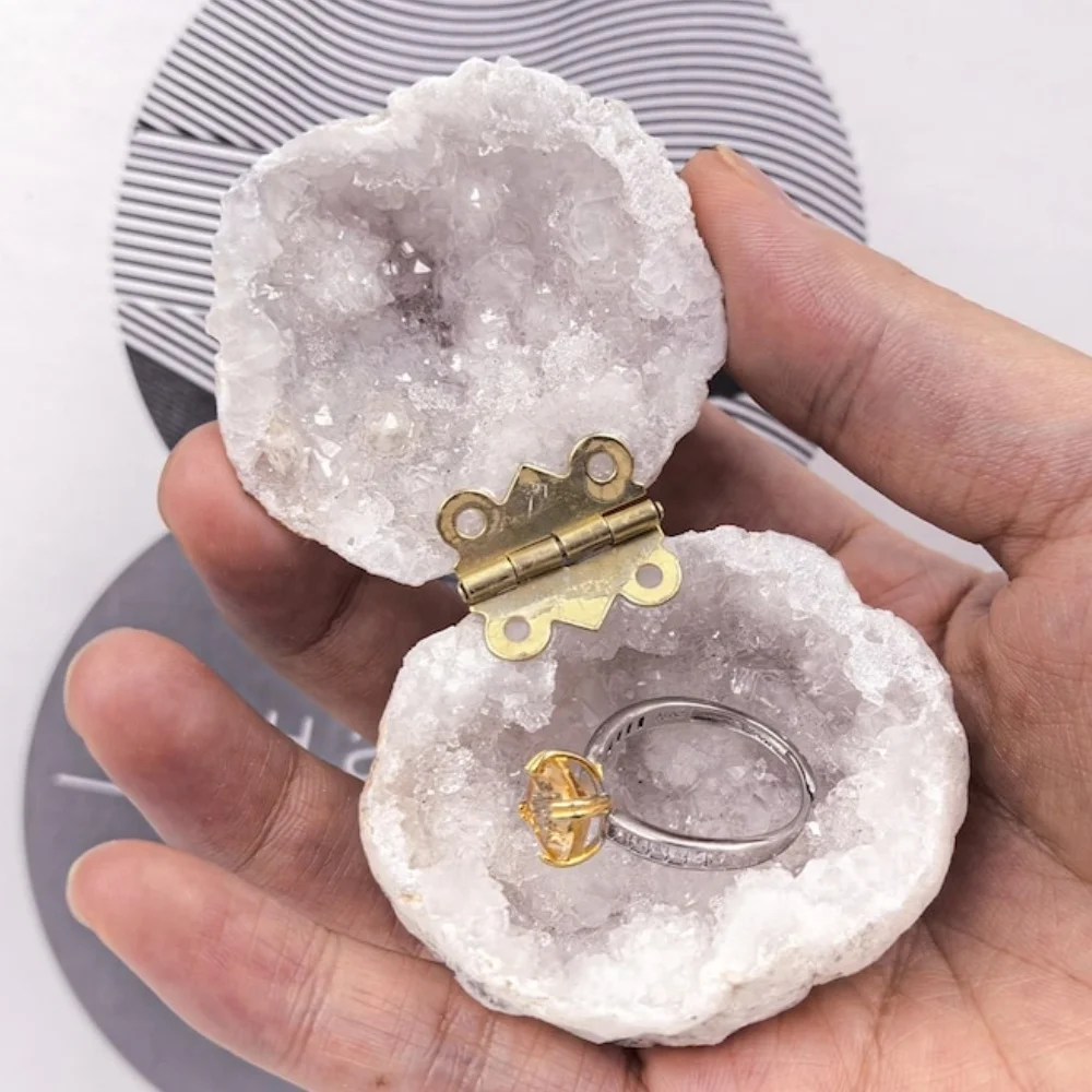 

Натуральный марокканский агат, жеода, свадебное обручальное кольцо, коробка, минеральная энергия, целебный камень, кристаллический кластер, пещерная коллекция, образец