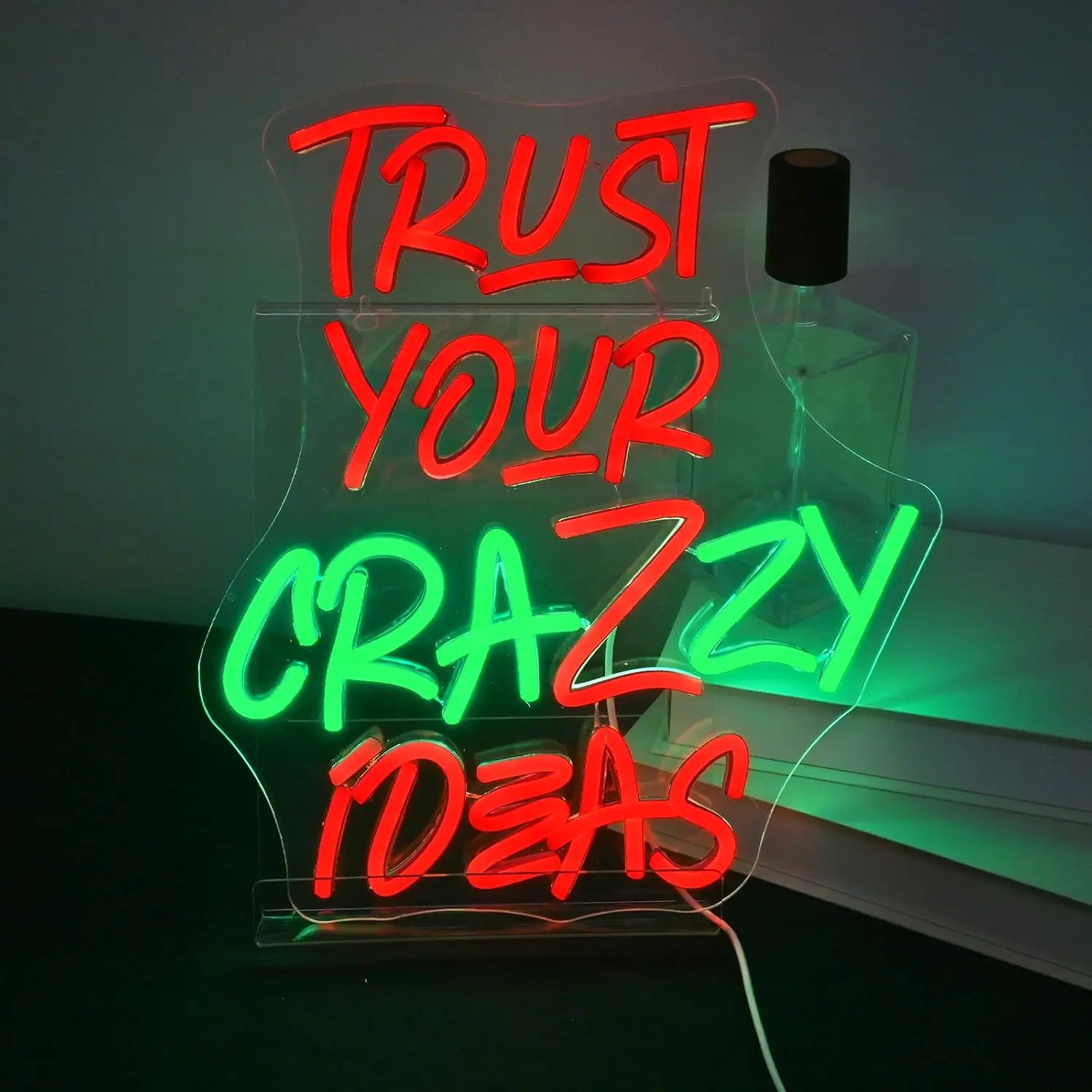 インスピレーションを与えるledネオンライトusb電源オフィススタジオバー装飾教室パーティーギフト会社サインあなたのクレイジーなアイデア