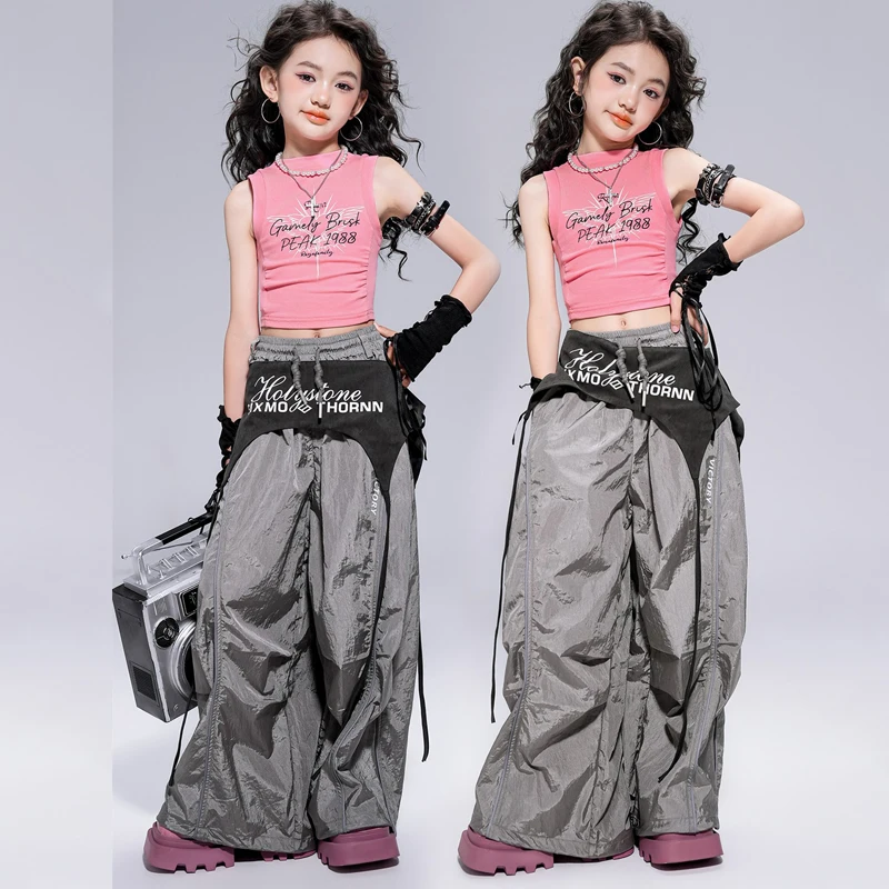 

Summer Children Ballroom Dance Suits Girls Jazz Clothing Kids Hip Hop Dance Costume Street Suits Stage Kpop Outfits DQS19894