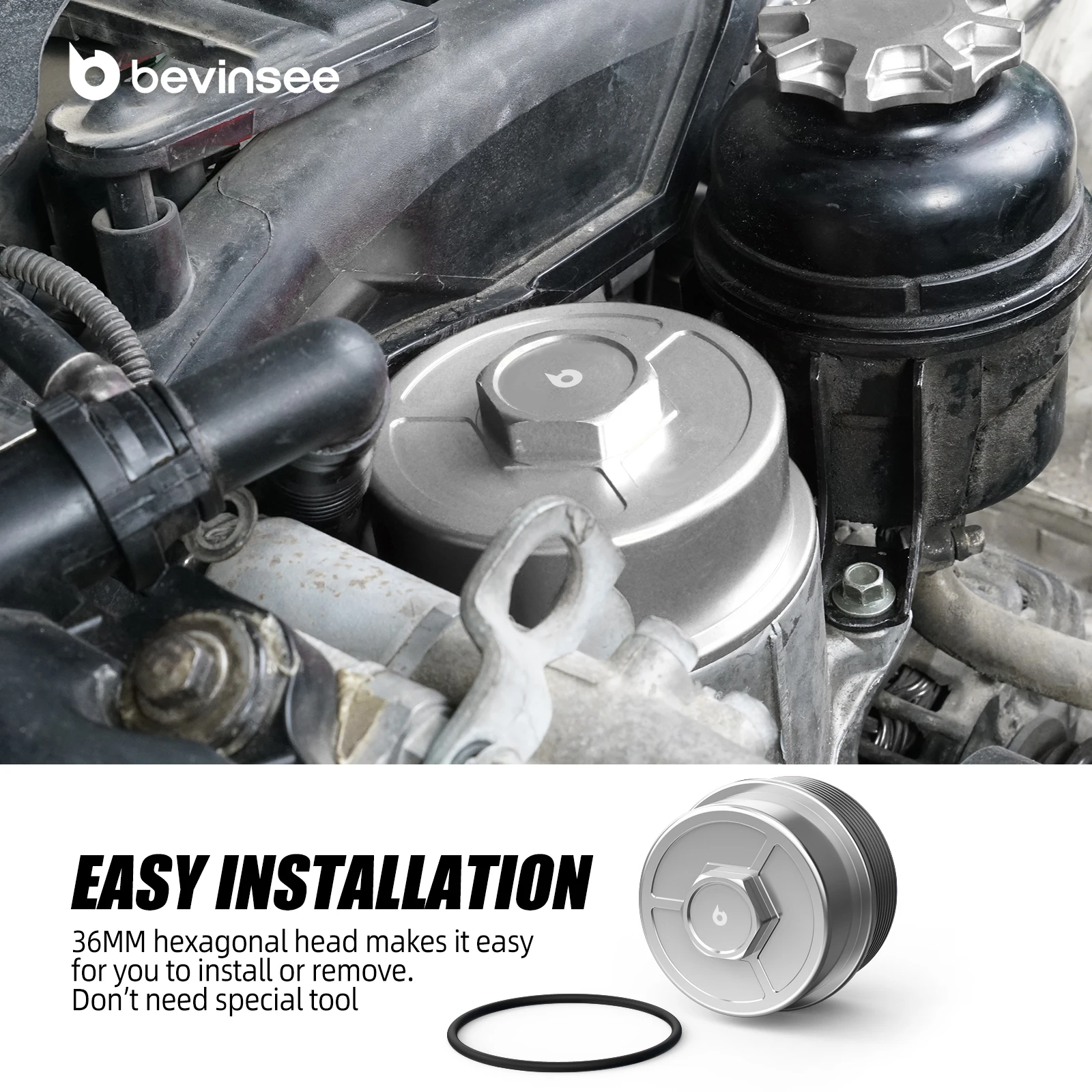 (EU-Lagerbestand) Ölfilterdeckel passend für BMW E46 E36 E60 E61 E39 X3 E83 X5 E53 Z3 Z4 E85 M52 M54 Motor, Aluminiumlegierung – Detail 4