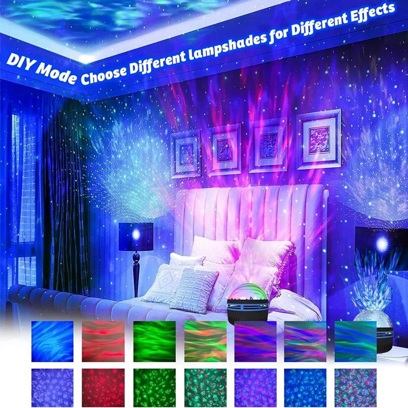 Northern Lights Projector, 2In1 Northern Lights And Ocean Waves Projector, Aurora Lights Projector,Night Light Projector Durable